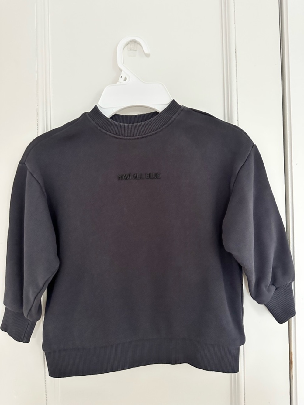 Mavi Kids Dark Gray Crewneck Sweatshirt with Tonal Embroidery